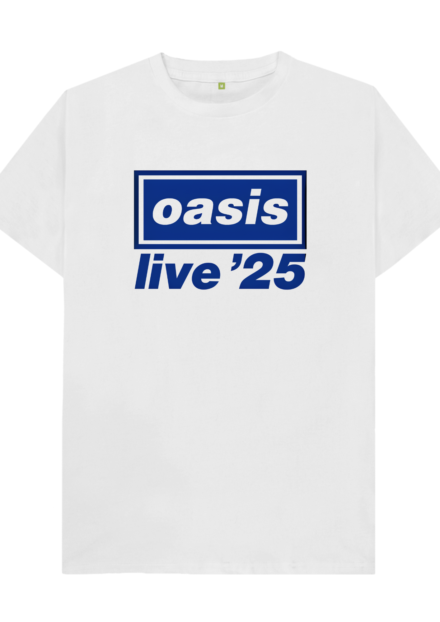 Custom printed ‘Oasis’ band tshirt white