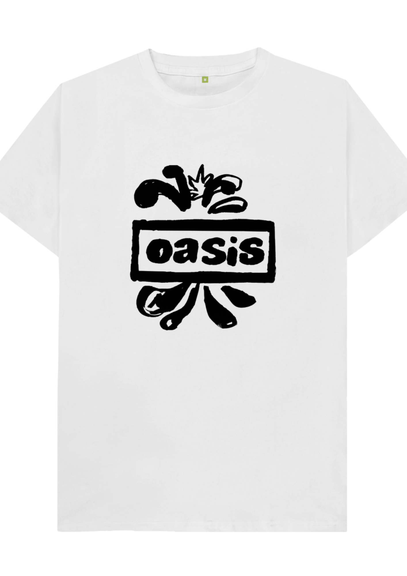 Custom printed ‘Oasis’ band tshirt white