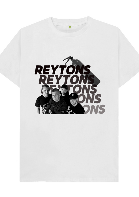 Custom printed ‘Reytons’ band t-shirt white