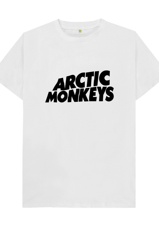 Custom printed ‘Arctic Monkeys’ band tshirt white