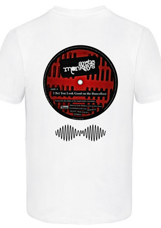 Custom printed ‘Arctic Monkeys’ band tshirt white