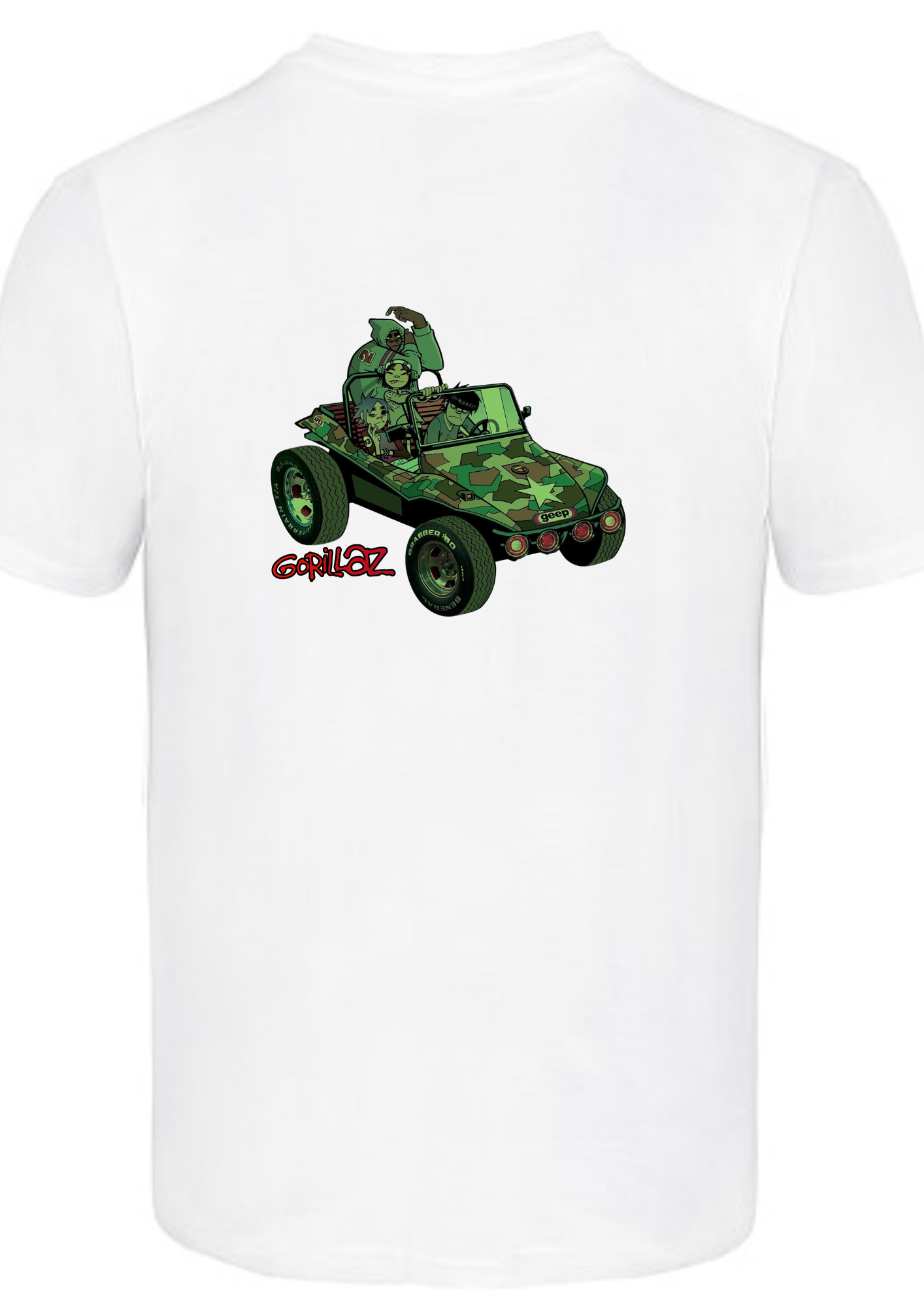 Custom printed ‘Gorillaz’ band t-shirt white