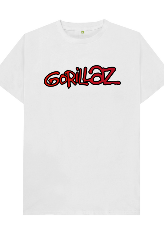 Custom printed ‘Gorillaz’ band t-shirt white