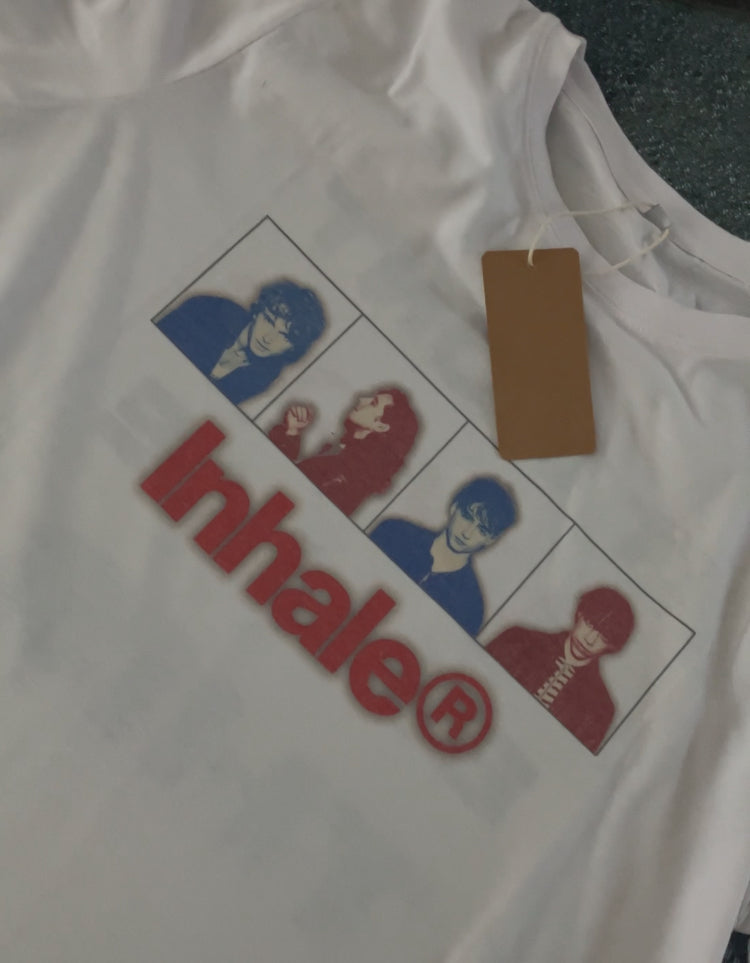 Custom printed ‘Inhaler’ band tshirt white