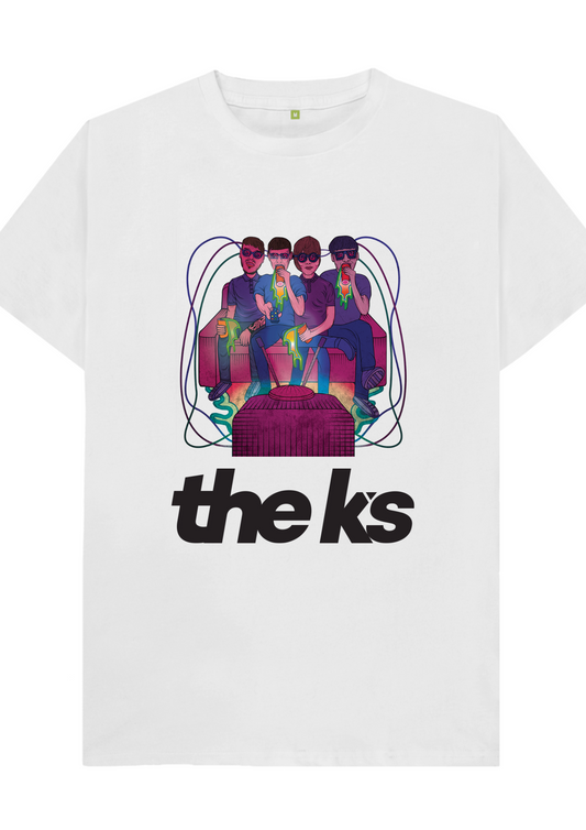 Custom printed ‘The K’s’ band tshirt white