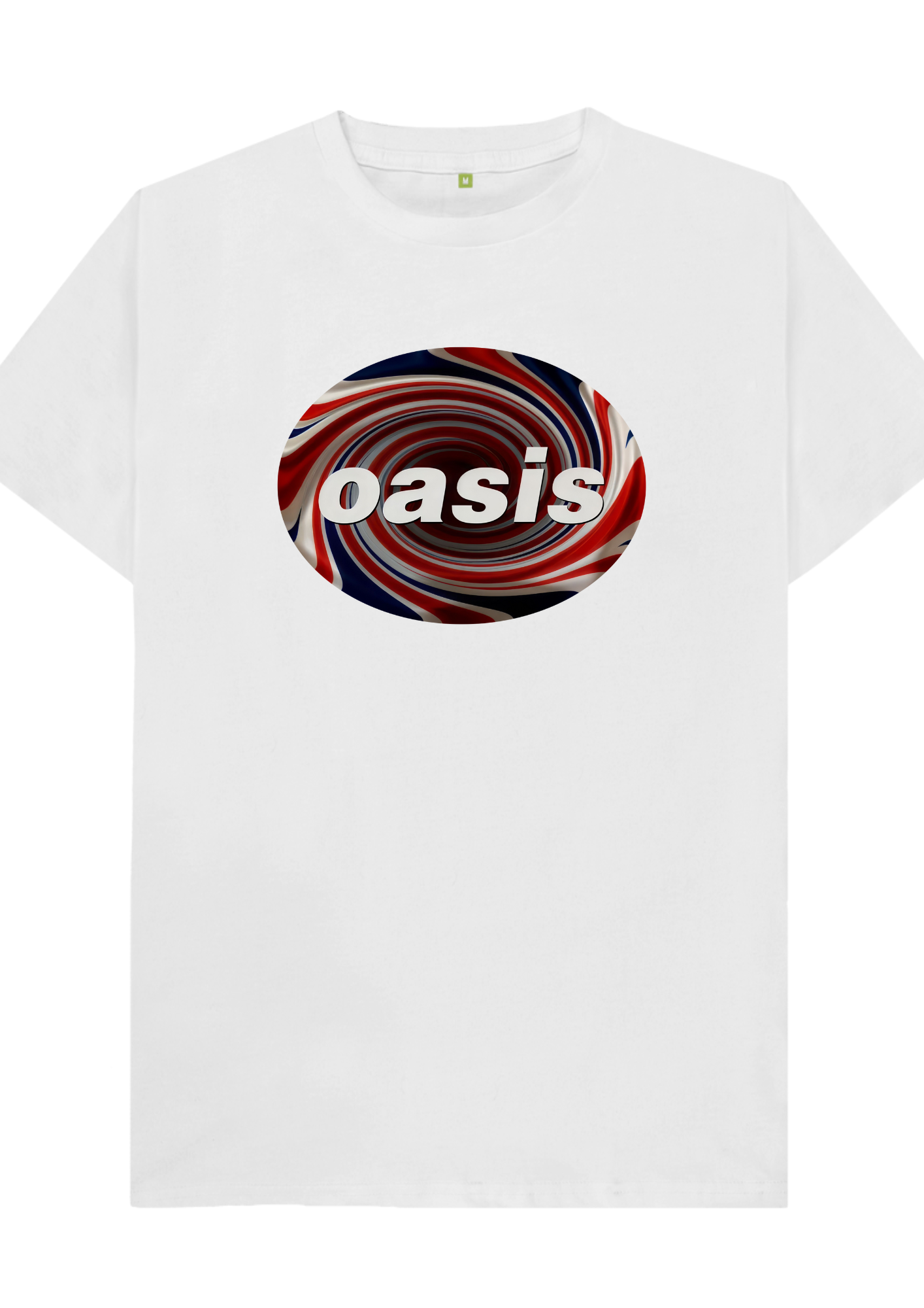 Custom printed ‘Oasis’ band tshirt white