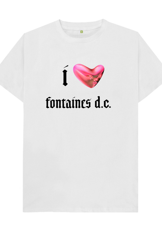 Custom printed ‘Fontaines D.C’ band t-shirt white