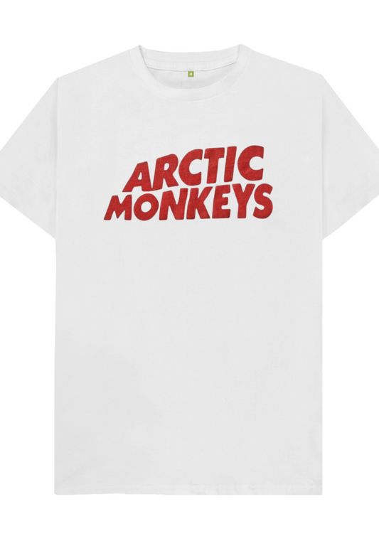 Custom printed ‘Arctic Monkeys’ band tshirt white